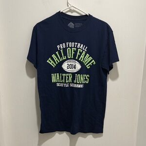 Walter Jones 2014 Hall of Fame Seattle Seahawks T Shirt Men’s Medium Navy